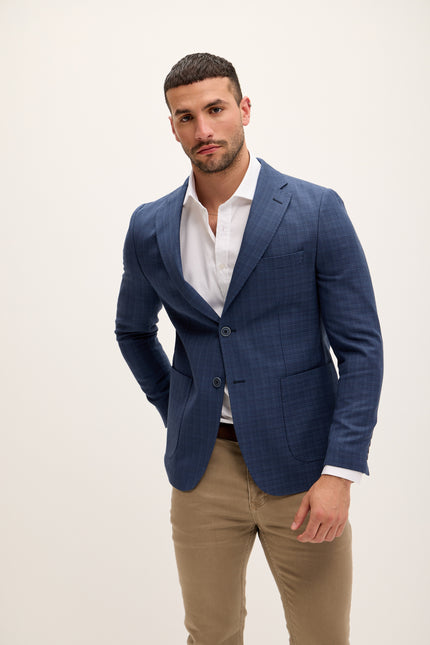 Men's Tailored Notch Lapel Blazer - Navy | Ron Tomson
