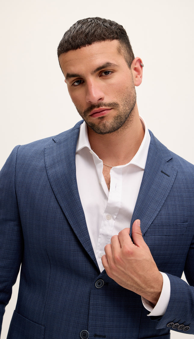 Tailored Fit Patch Pocket Jacket - Navy Blue