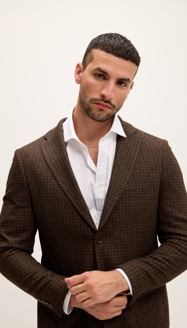 Tailored Fit Patch Pocket Jacket - Carob