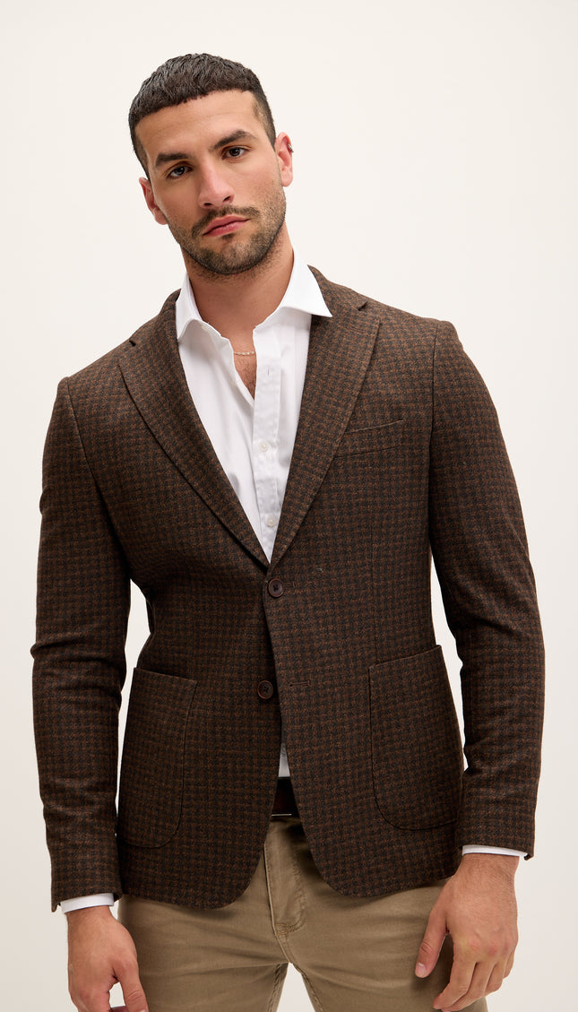 Tailored Fit Patch Pocket Jacket - Carob