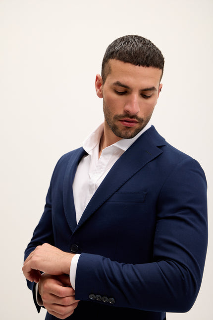 Men's Tailored Fit Patch Pocket Jacket - Royal Navy | Ron Tomson