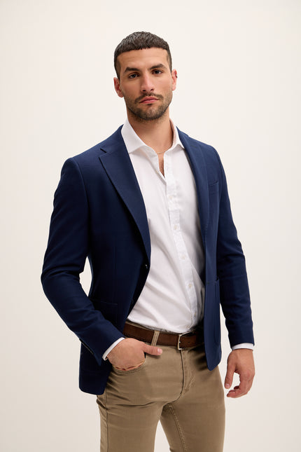 Men's Tailored Fit Patch Pocket Jacket - Royal Navy | Ron Tomson