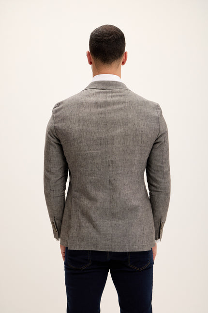 Men's Tailored Linen Patch Pocket Blazer - Laurel | Ron Tomson