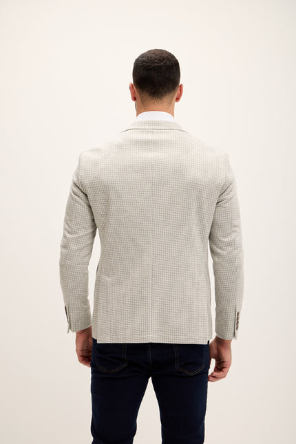Men's Tailored Patch Pocket Blazer - Sage Houndstooth | Ron Tomson