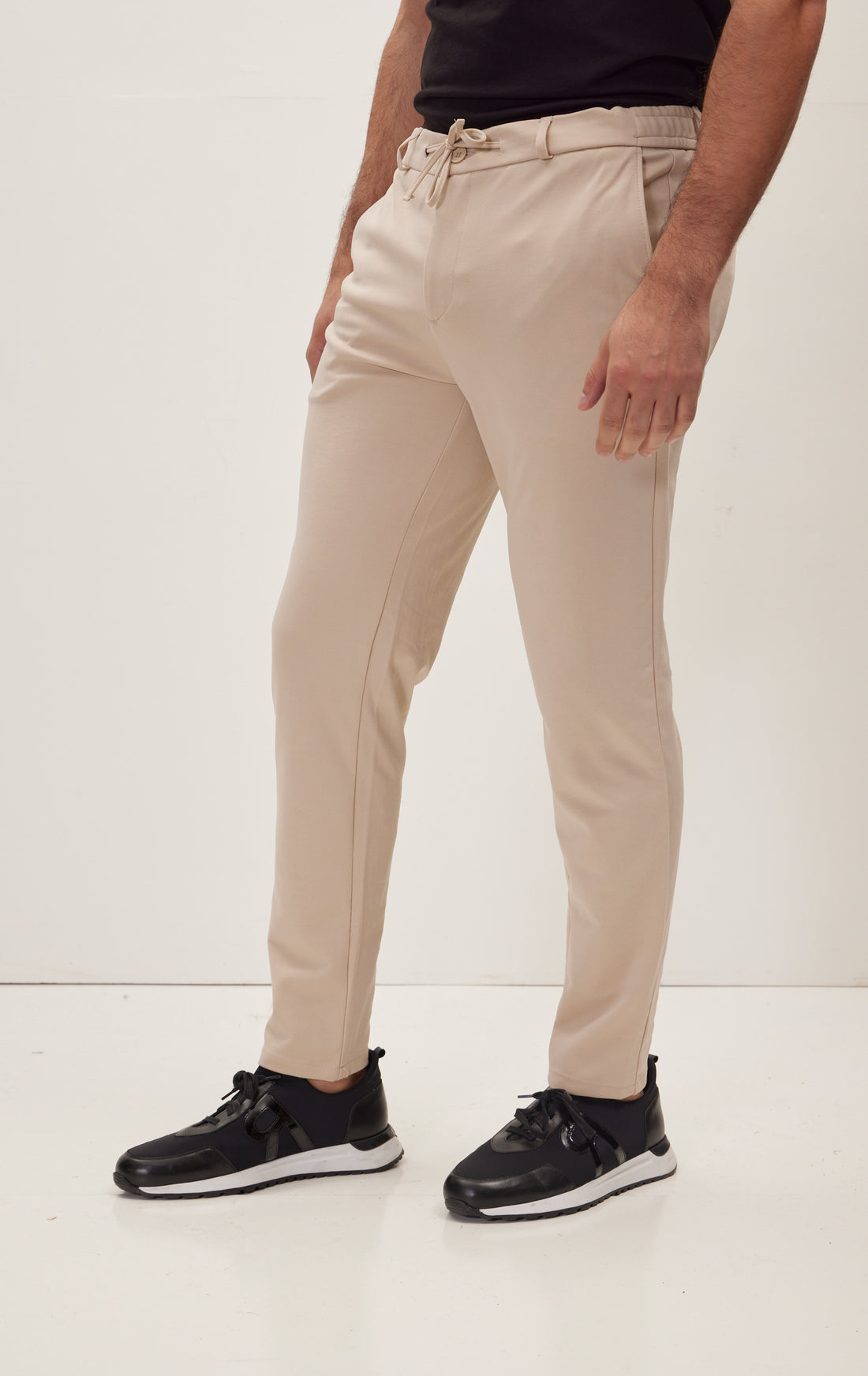 Fitted Casual Everyday Pants - Beige