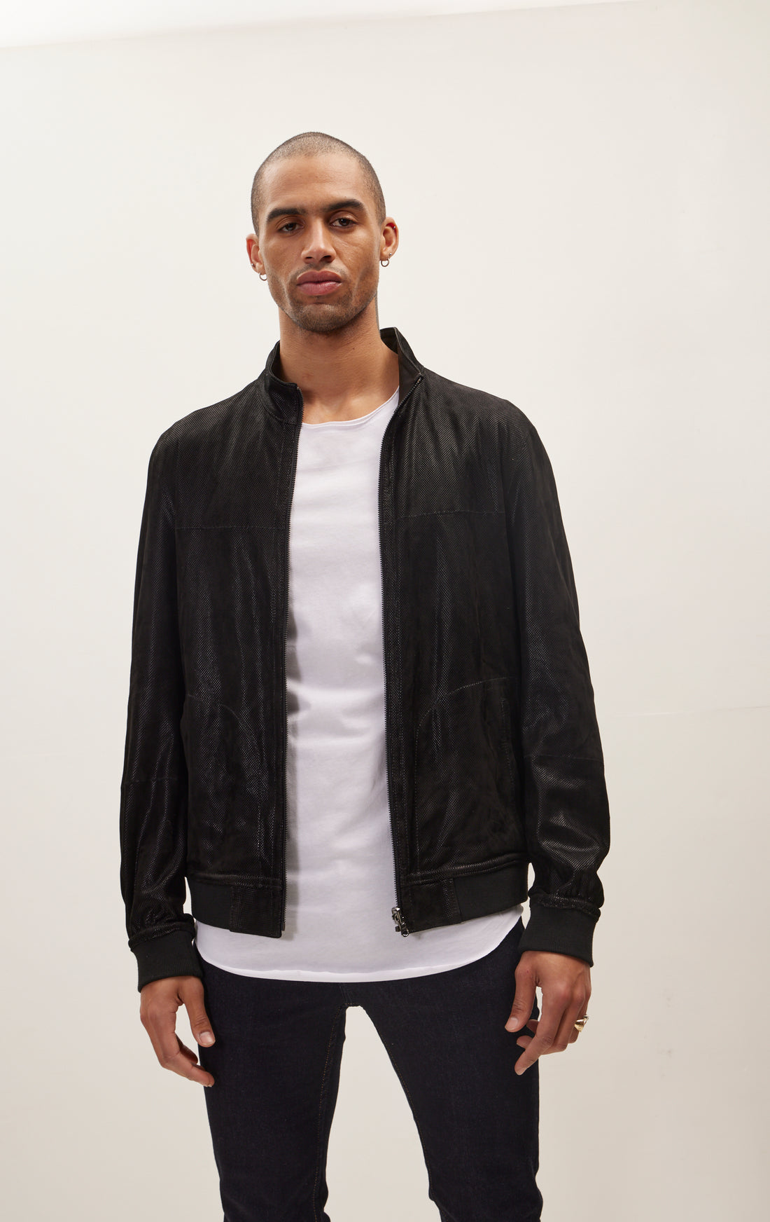 Suede To Genuine Reversible Leather Jacket - Black