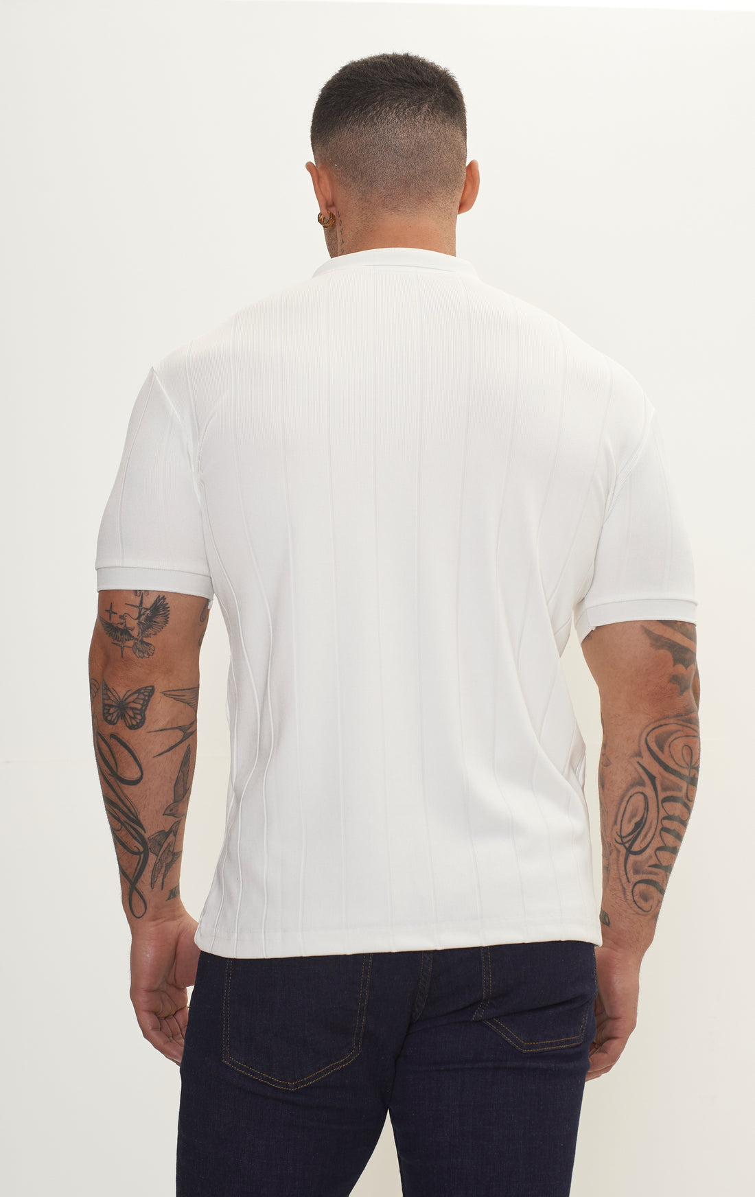 Fine Ribbed Polo Shirt - Off White