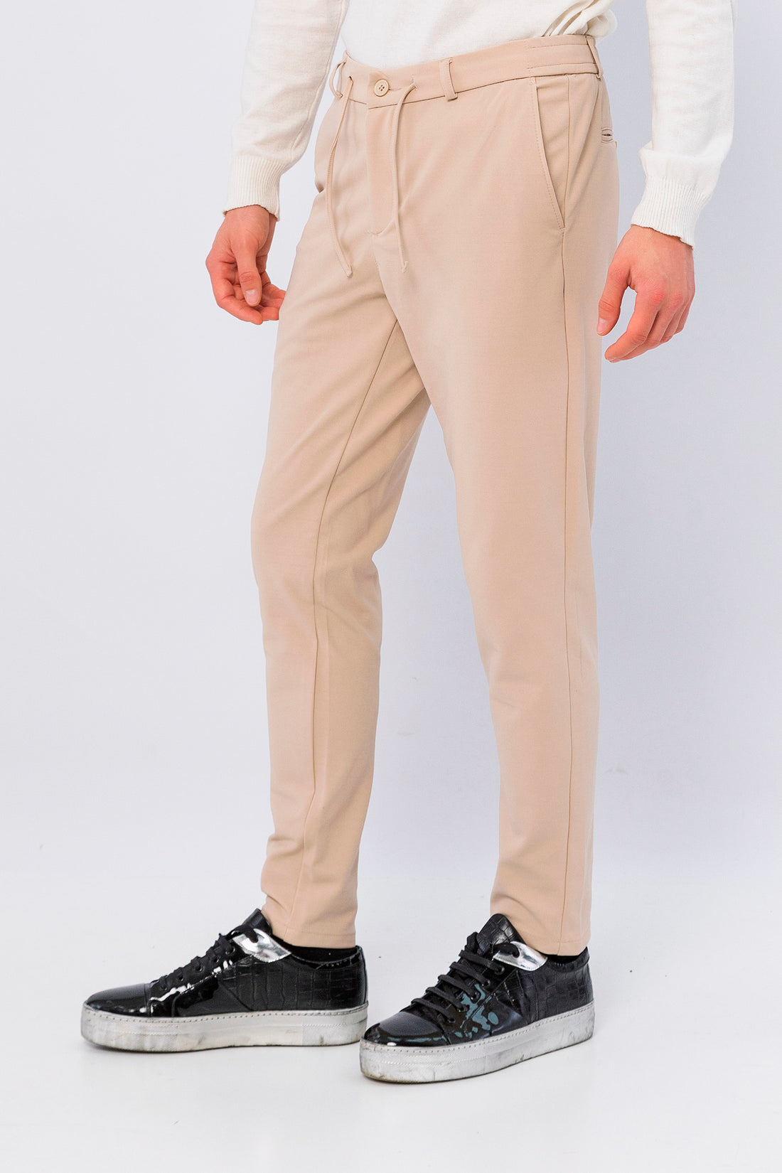 Fitted Casual Everyday Pants - Stone