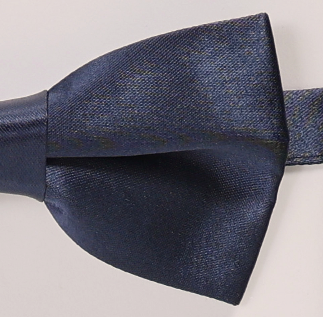 Sateen Pre-Tied Bow Tie - Navy Blue