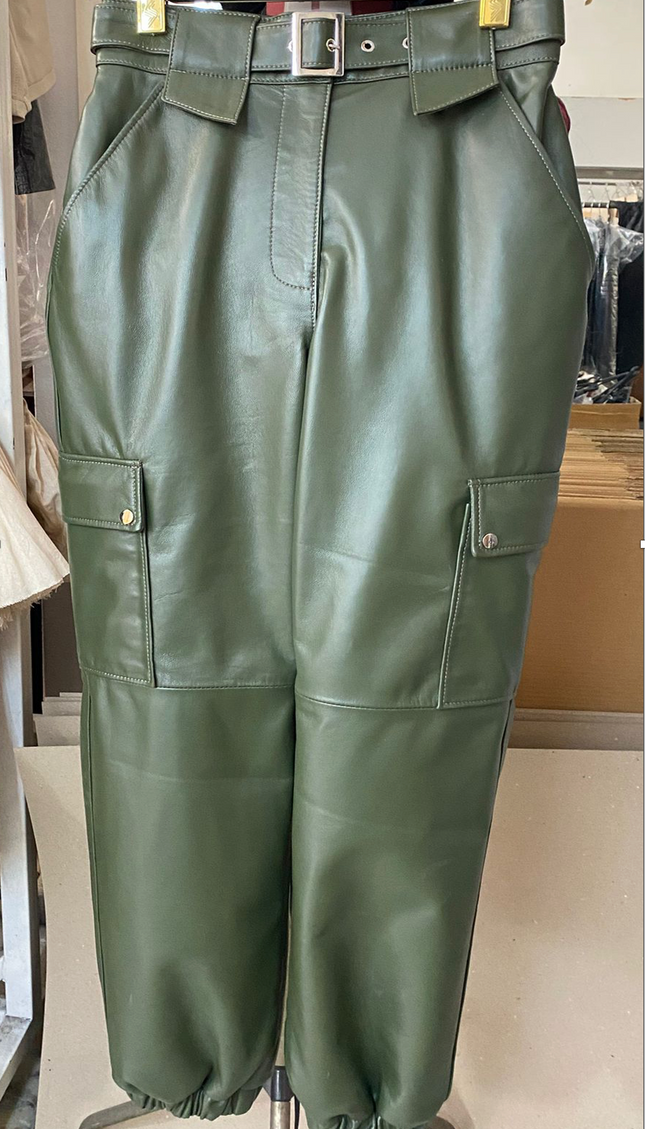 Belted Utility Jogger Pants - Oil Green