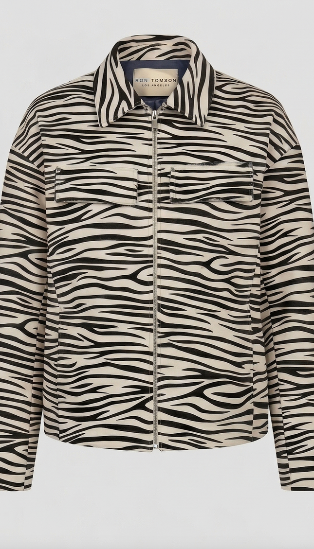 Calf Hair Zebra Jacket - Black White