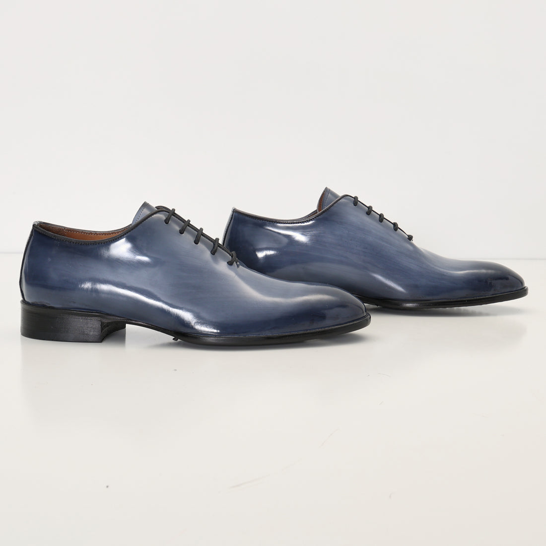 N° AC04 hand paint patina PATENT LEATHER OXFORDS - GREY
