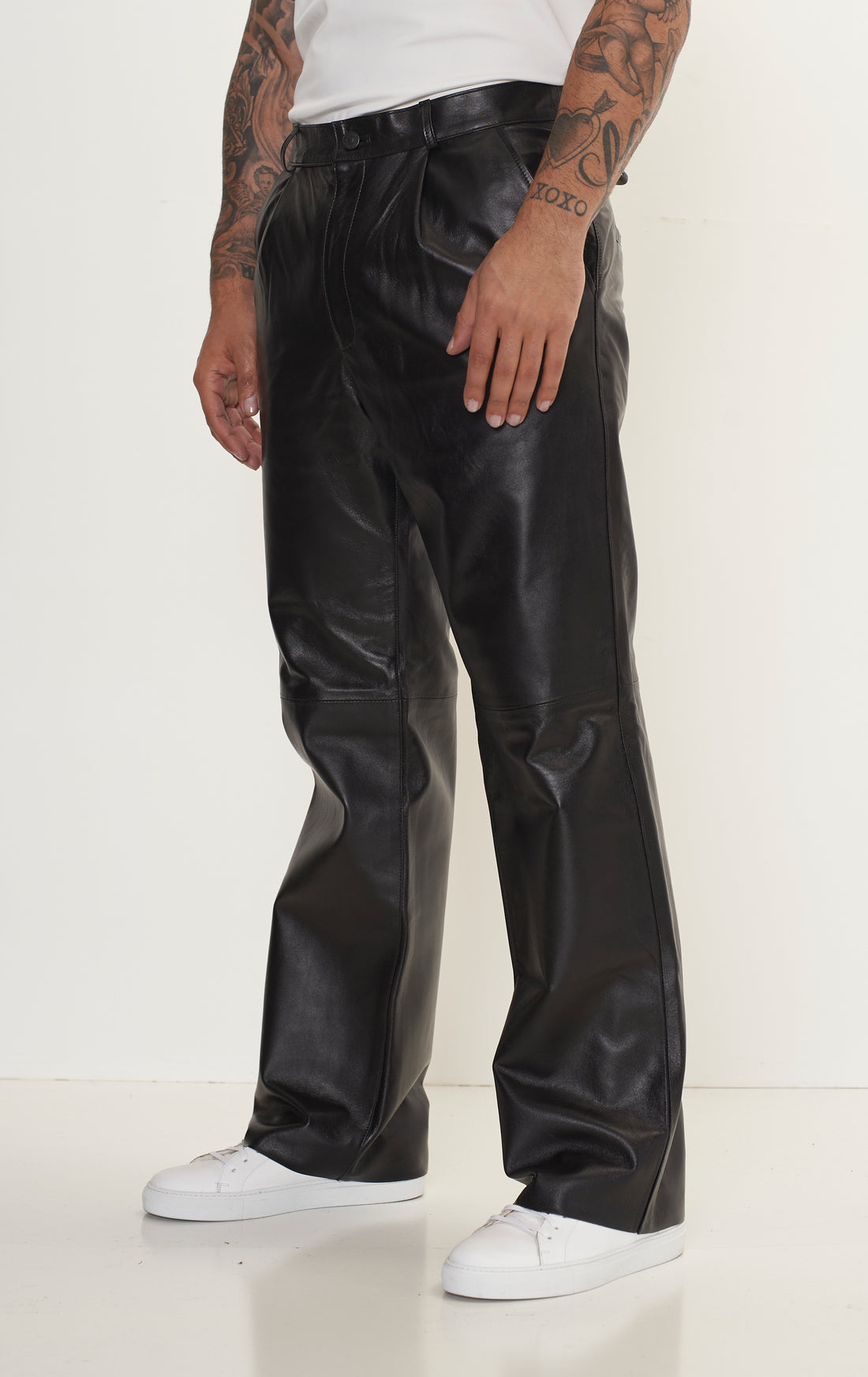 Genuine Lambskin Leather Trousers - Black