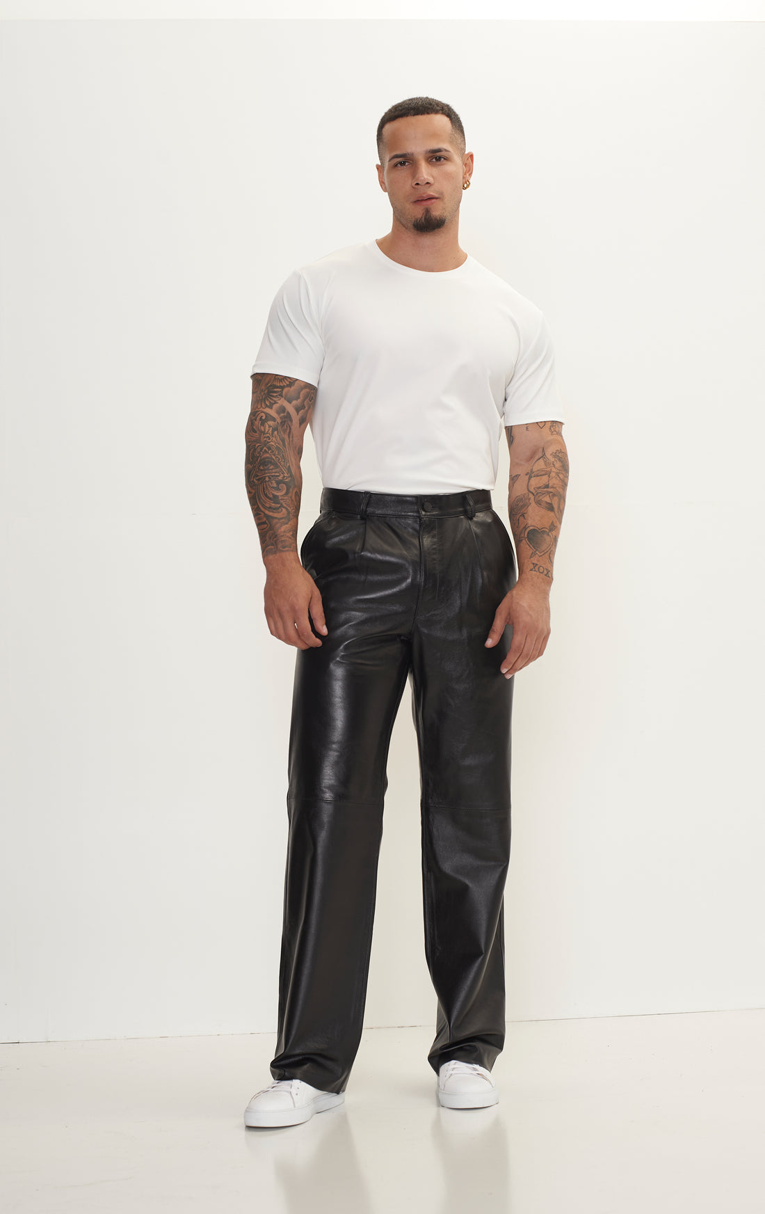 Genuine Lambskin Leather Trousers - Black