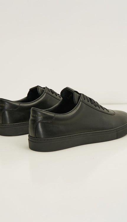 All Leather Court Sneakers - Black Black - Ron Tomson