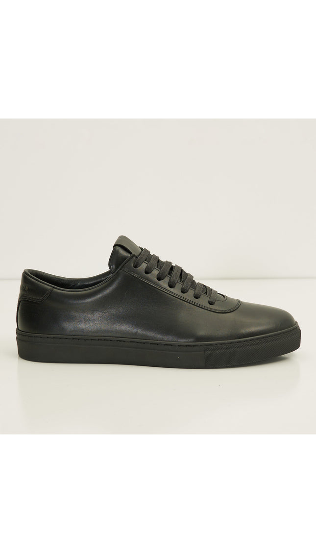 All Leather Court Sneakers - Black Black - Ron Tomson