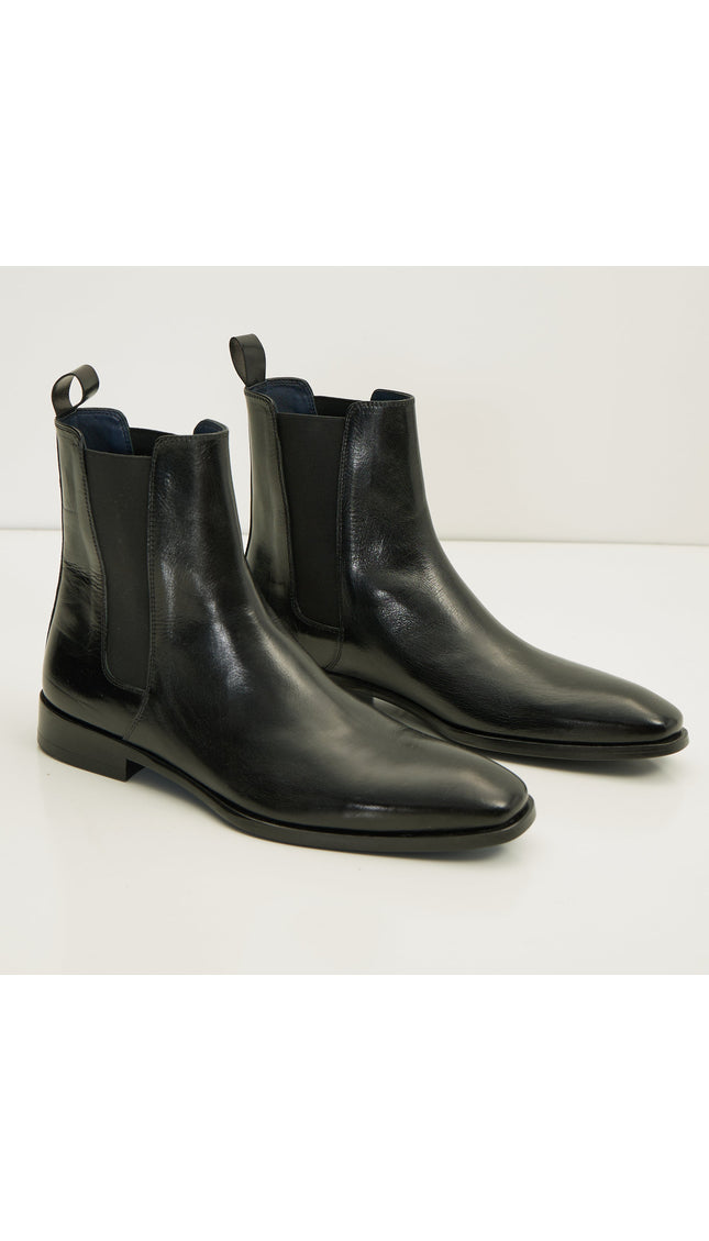 All Leather Essential Chelsea Boot - Black Buffalo - Ron Tomson