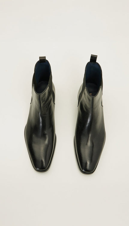 All Leather Essential Chelsea Boot - Black Buffalo - Ron Tomson