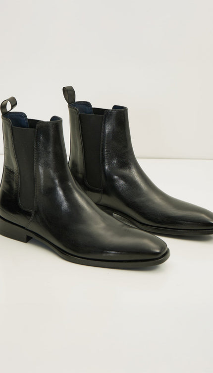 All Leather Essential Chelsea Boot - Black Buffalo - Ron Tomson