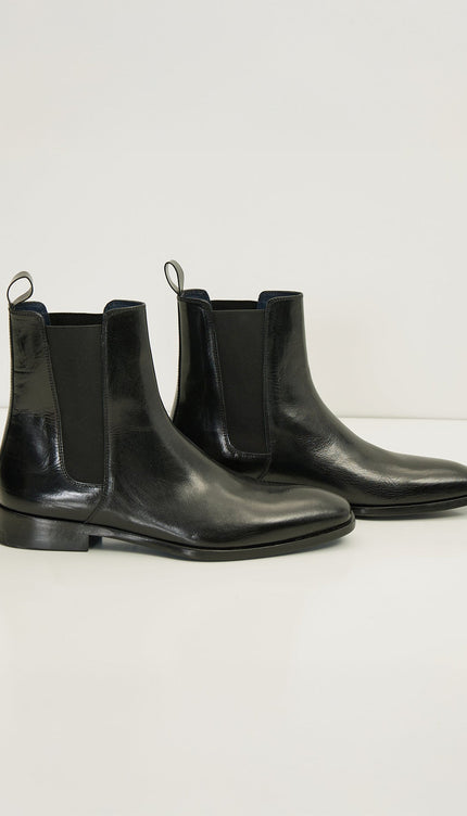 All Leather Essential Chelsea Boot - Black Buffalo - Ron Tomson