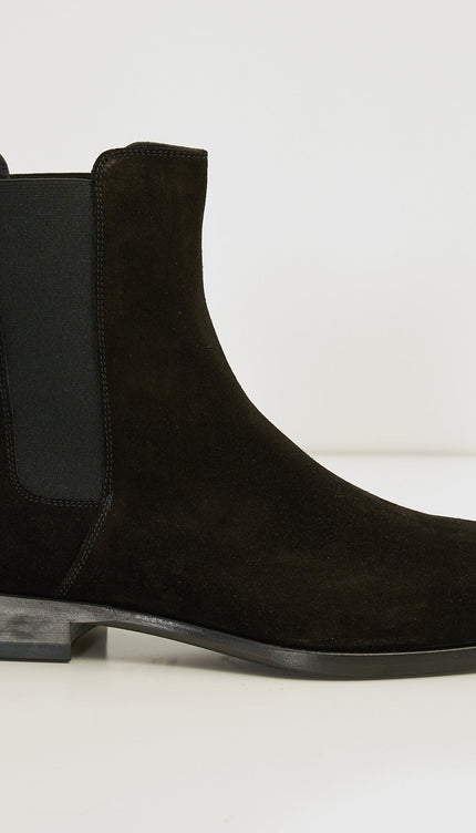 All Leather Essential Chelsea Boot - Black Suede - Ron Tomson