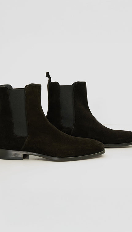 All Leather Essential Chelsea Boot - Black Suede - Ron Tomson