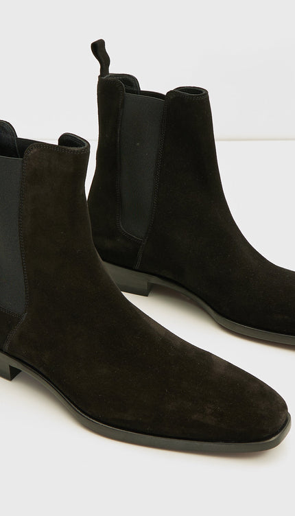 All Leather Essential Chelsea Boot - Black Suede - Ron Tomson