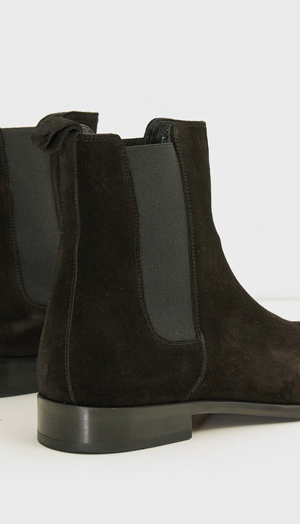 All Leather Essential Chelsea Boot - Black Suede - Ron Tomson