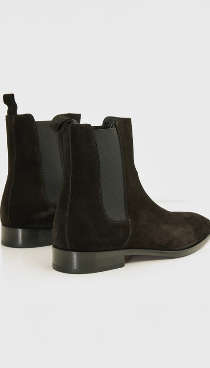 All Leather Essential Chelsea Boot - Black Suede - Ron Tomson