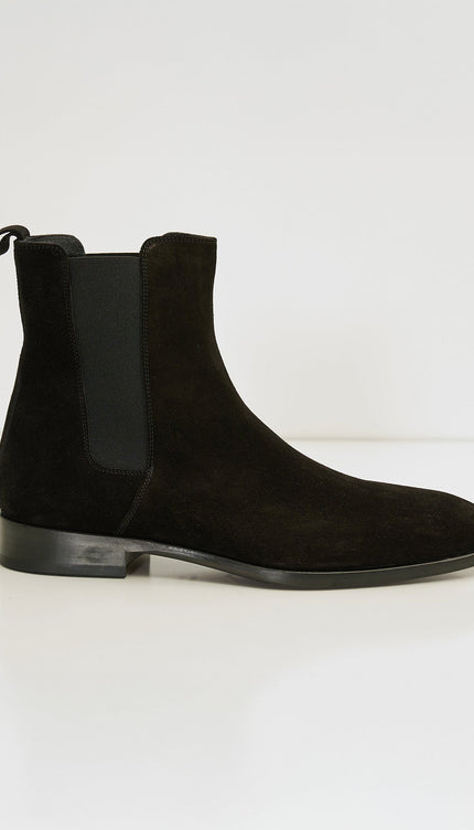 All Leather Essential Chelsea Boot - Black Suede - Ron Tomson