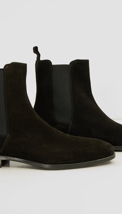 All Leather Essential Chelsea Boot - Black Suede - Ron Tomson