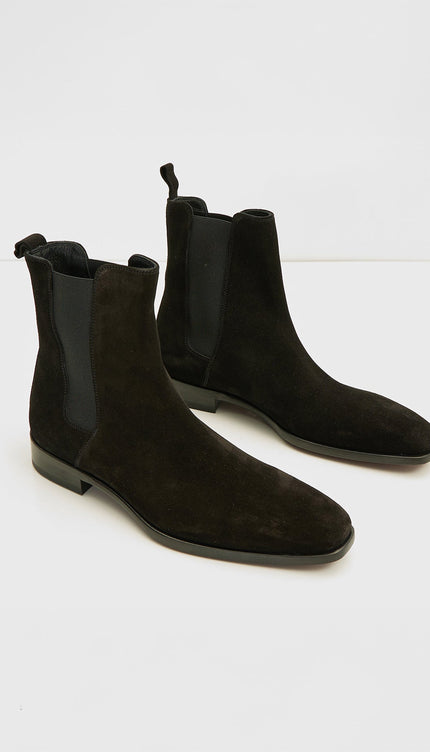 All Leather Essential Chelsea Boot - Black Suede - Ron Tomson