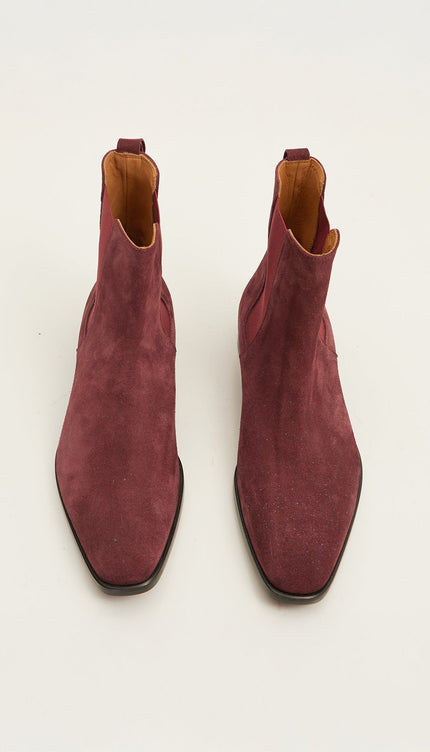 All Leather Essential Chelsea Boot - Oxblood Suede - Ron Tomson