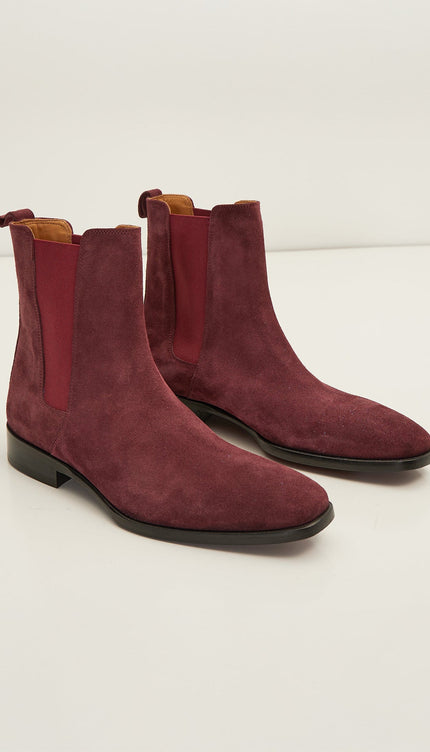 All Leather Essential Chelsea Boot - Oxblood Suede - Ron Tomson