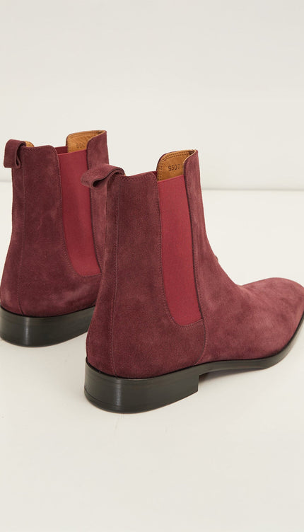 All Leather Essential Chelsea Boot - Oxblood Suede - Ron Tomson