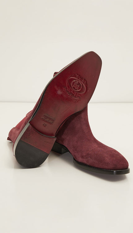 All Leather Essential Chelsea Boot - Oxblood Suede - Ron Tomson