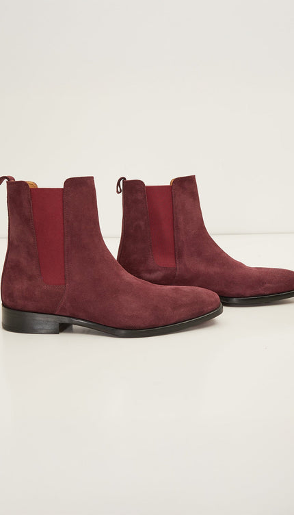 All Leather Essential Chelsea Boot - Oxblood Suede - Ron Tomson