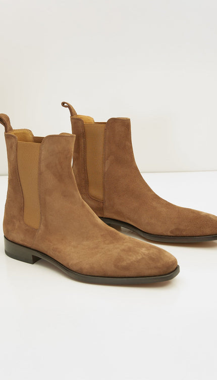 All Leather Essential Chelsea Boot - Tan Suede - Ron Tomson