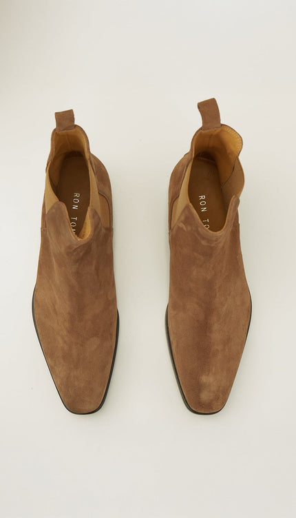 All Leather Essential Chelsea Boot - Tan Suede - Ron Tomson