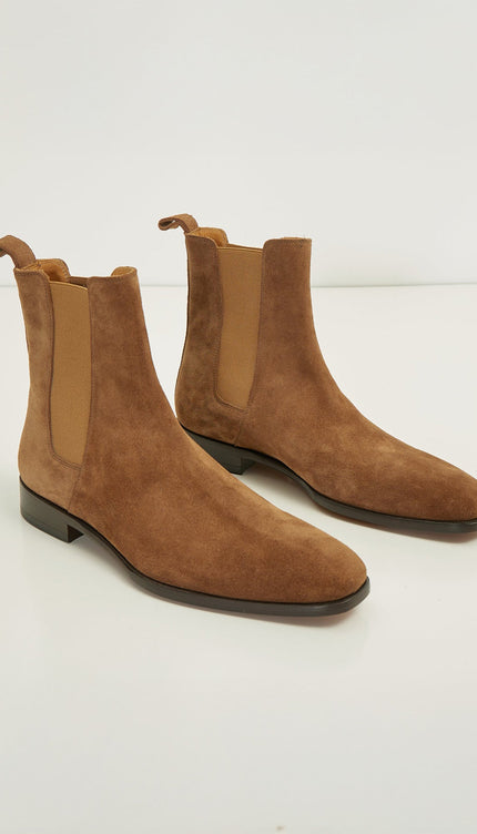 All Leather Essential Chelsea Boot - Tobacco Suede - Ron Tomson