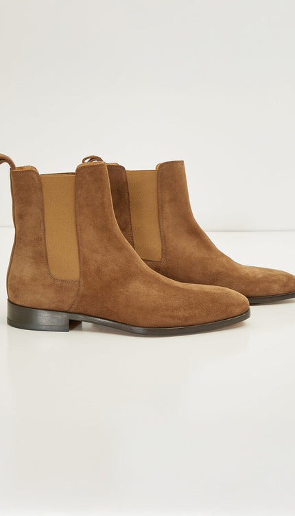 All Leather Essential Chelsea Boot - Tobacco Suede - Ron Tomson