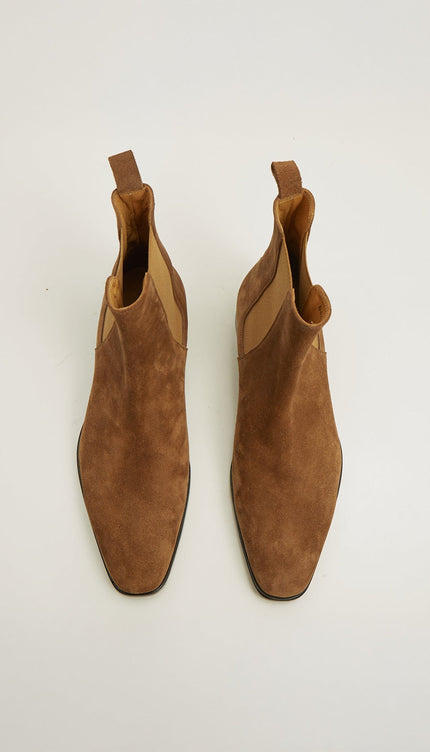 All Leather Essential Chelsea Boot - Tobacco Suede - Ron Tomson