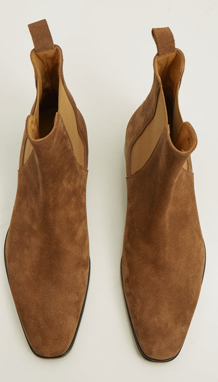 All Leather Essential Chelsea Boot - Tobacco Suede - Ron Tomson