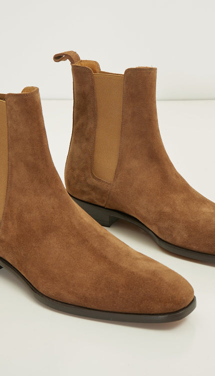 All Leather Essential Chelsea Boot - Tobacco Suede - Ron Tomson