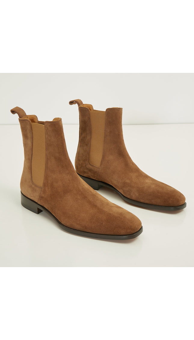 All Leather Essential Chelsea Boot - Tobacco Suede - Ron Tomson