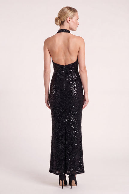 Allover Embellish Dress - Black - back view