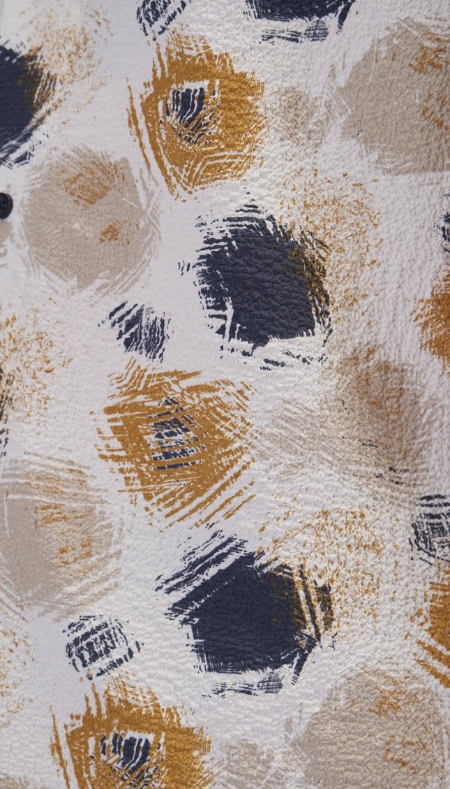 Allover Pattern Camp Collar Shirt - Anthracite - Ron Tomson