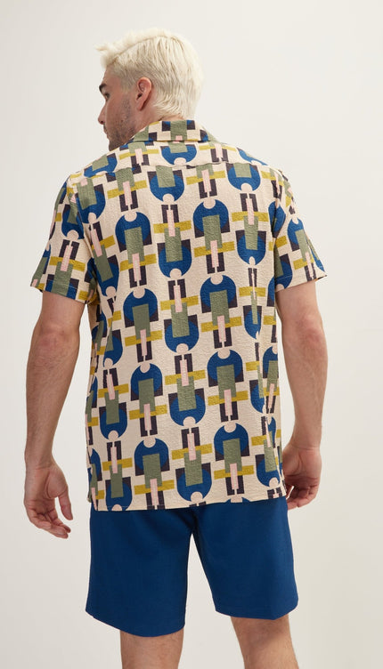 Allover Pattern Camp Collar Shirt - Hawaii - Ron Tomson
