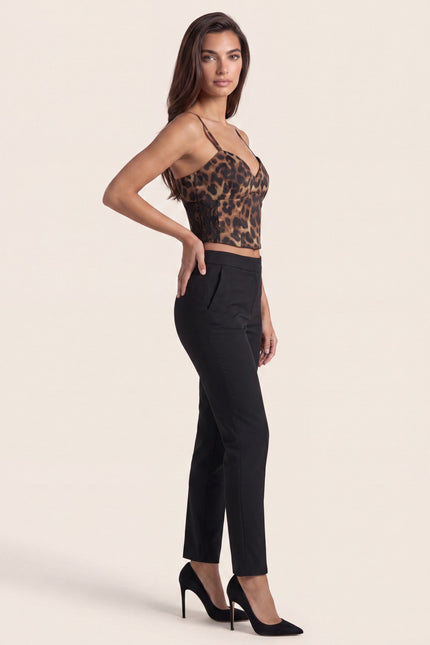 Leopard Print Corset Top - Brown - side view