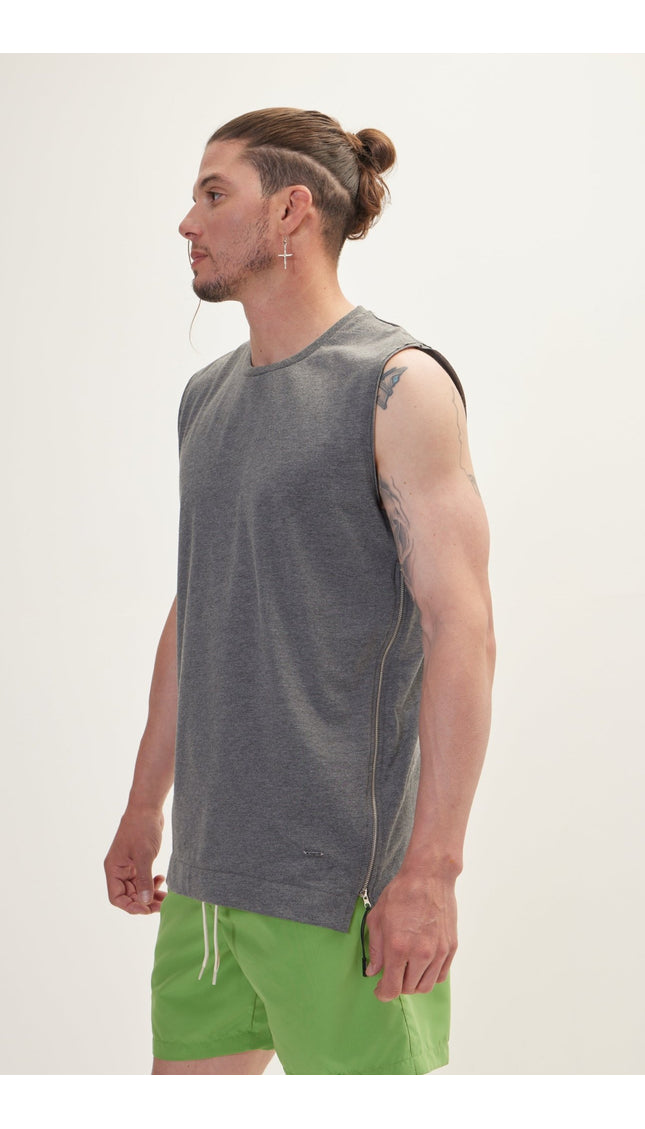 Anthracite Zero Sleeve T-Shirt - Ron Tomson